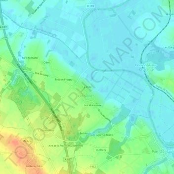Mapa topográfico La Prée, altitude, relevo