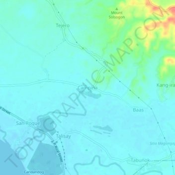 Mapa topográfico Campina, altitude, relevo