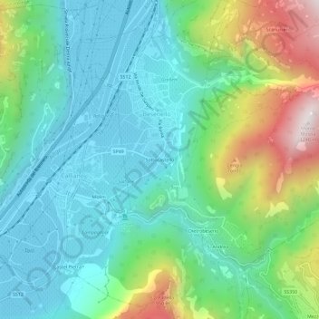 Mapa topográfico Sottocastello, altitude, relevo