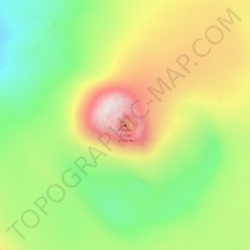 Mapa topográfico Cinder Cone, altitude, relevo