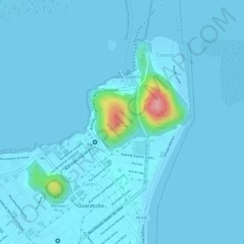 Mapa topográfico Morro do Pinto, altitude, relevo