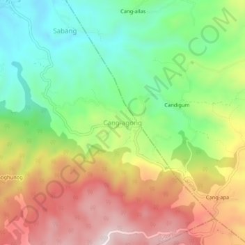 Mapa topográfico Cang-agong, altitude, relevo