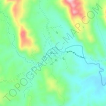 Mapa topográfico Alcala, altitude, relevo