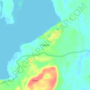 Mapa topográfico Bruyadori, altitude, relevo