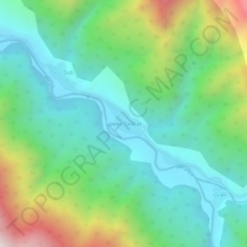 Mapa topográfico Lower Taobat, altitude, relevo