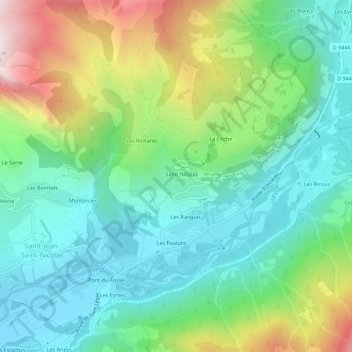 Mapa topográfico Saint-Nicolas, altitude, relevo