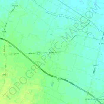Mapa topográfico Pievequinta, altitude, relevo