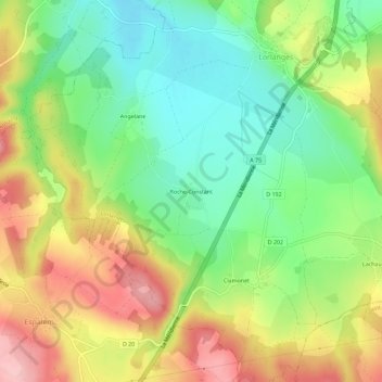 Mapa topográfico Roche-Constant, altitude, relevo