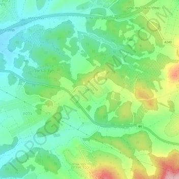 Mapa topográfico Harel, altitude, relevo