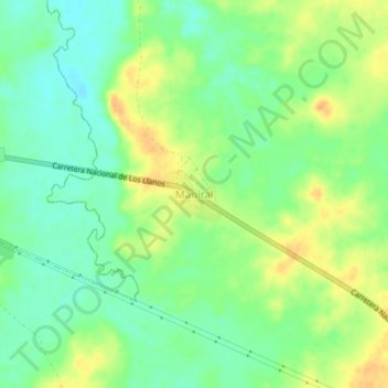 Mapa topográfico Maniral, altitude, relevo