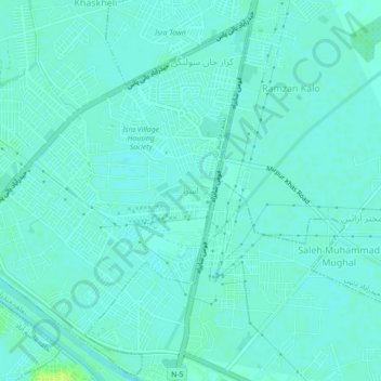 Mapa topográfico Isra, altitude, relevo