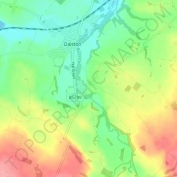 Mapa topográfico Buckabank, altitude, relevo