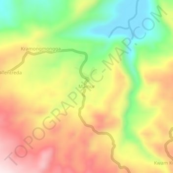 Mapa topográfico Mamur, altitude, relevo