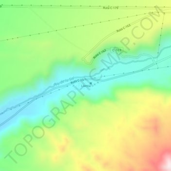 Mapa topográfico Llanta, altitude, relevo