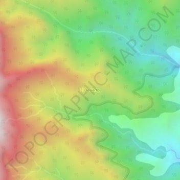 Mapa topográfico El Desierto, altitude, relevo