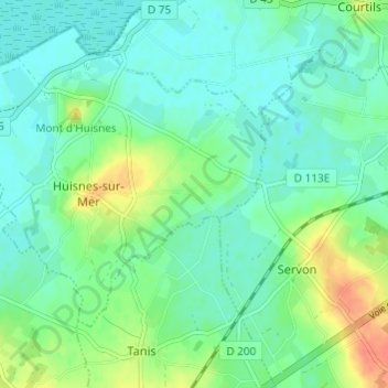 Mapa topográfico Le Repos, altitude, relevo