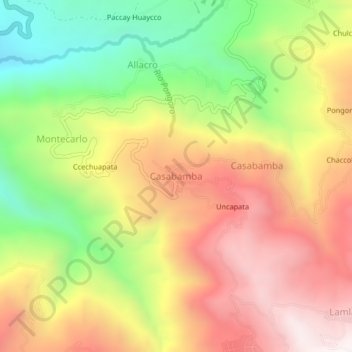 Mapa topográfico Casabamba, altitude, relevo