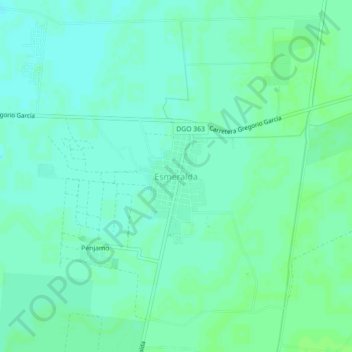 Mapa topográfico Esmeralda, altitude, relevo