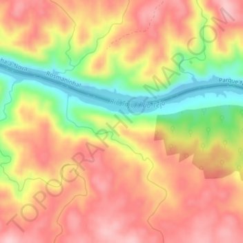 Mapa topográfico Peñalba, altitude, relevo