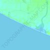 Mapa topográfico Playa Las Hojas, altitude, relevo