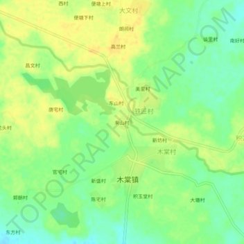 Mapa topográfico 来山村, altitude, relevo