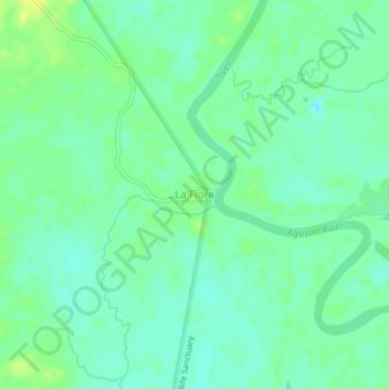 Mapa topográfico La Flora, altitude, relevo