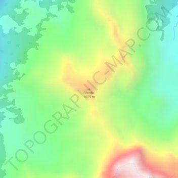 Mapa topográfico Verde, altitude, relevo