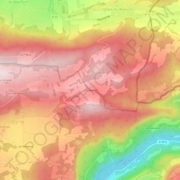 Mapa topográfico La Caserne, altitude, relevo