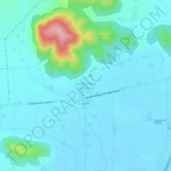 Mapa topográfico Santa Maria La Palma, altitude, relevo