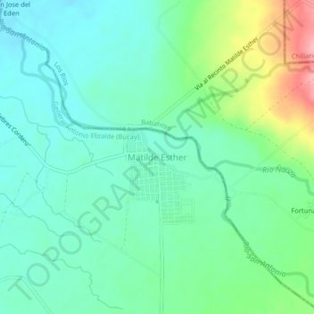 Mapa topográfico Matilde Esther, altitude, relevo