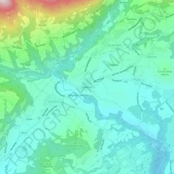 Mapa topográfico Fianema, altitude, relevo