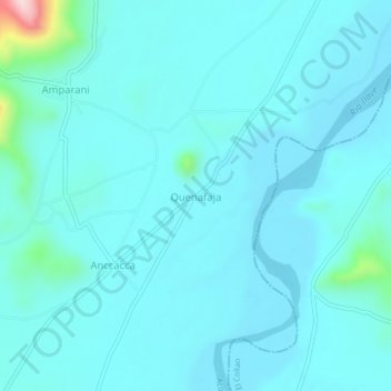 Mapa topográfico Quenafaja, altitude, relevo