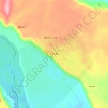 Mapa topográfico Chapintsa, altitude, relevo