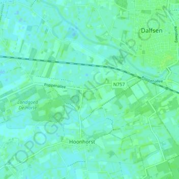 Mapa topográfico Emmen, altitude, relevo