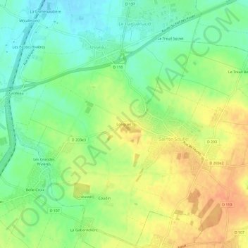 Mapa topográfico Longueil, altitude, relevo