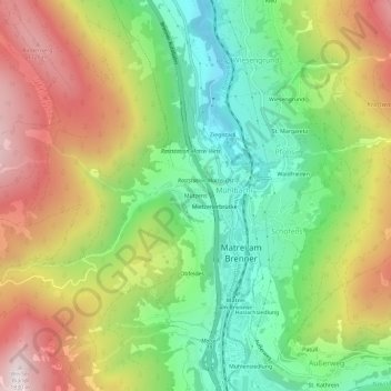 Mapa topográfico Mützens, altitude, relevo