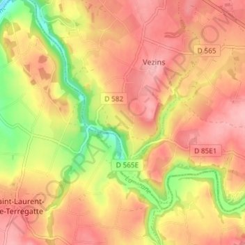 Mapa topográfico Le Bois, altitude, relevo
