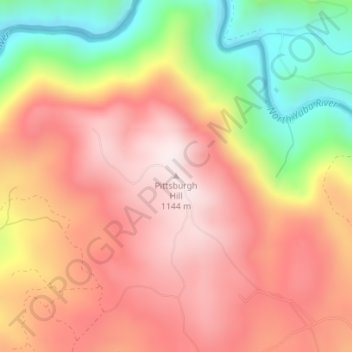 Mapa topográfico Pittsburgh Hill, altitude, relevo