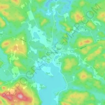 Mapa topográfico Barry's Bay, altitude, relevo
