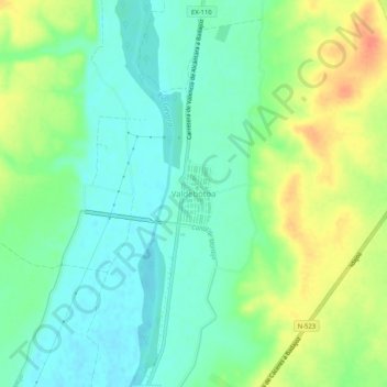 Mapa topográfico Valdebótoa, altitude, relevo