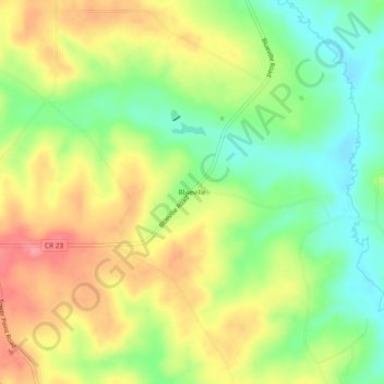 Mapa topográfico Blueville, altitude, relevo