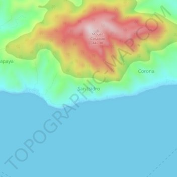 Mapa topográfico San Isidro, altitude, relevo