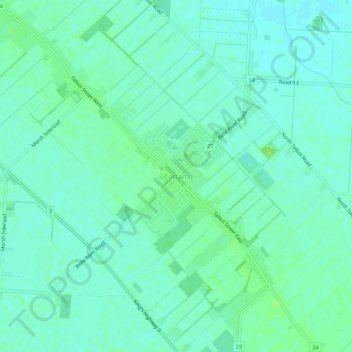 Mapa topográfico Cottam, altitude, relevo
