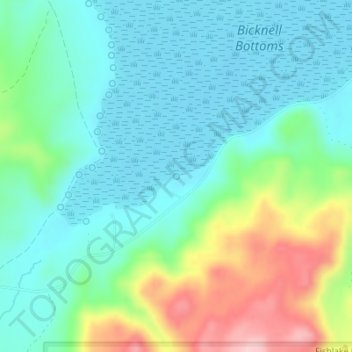 Mapa topográfico Bullard Spring, altitude, relevo