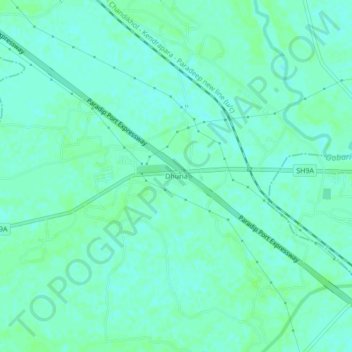 Mapa topográfico Dhuria, altitude, relevo