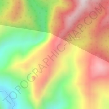 Mapa topográfico Parque Arqueologico La Gaita, altitude, relevo