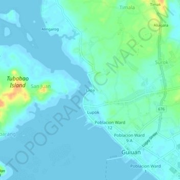 Mapa topográfico Lapa, altitude, relevo