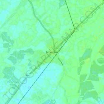 Mapa topográfico Moranhat, altitude, relevo