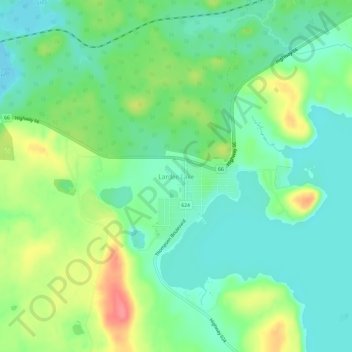 Mapa topográfico Larder Lake, altitude, relevo
