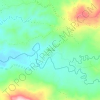 Mapa topográfico Tabuan, altitude, relevo